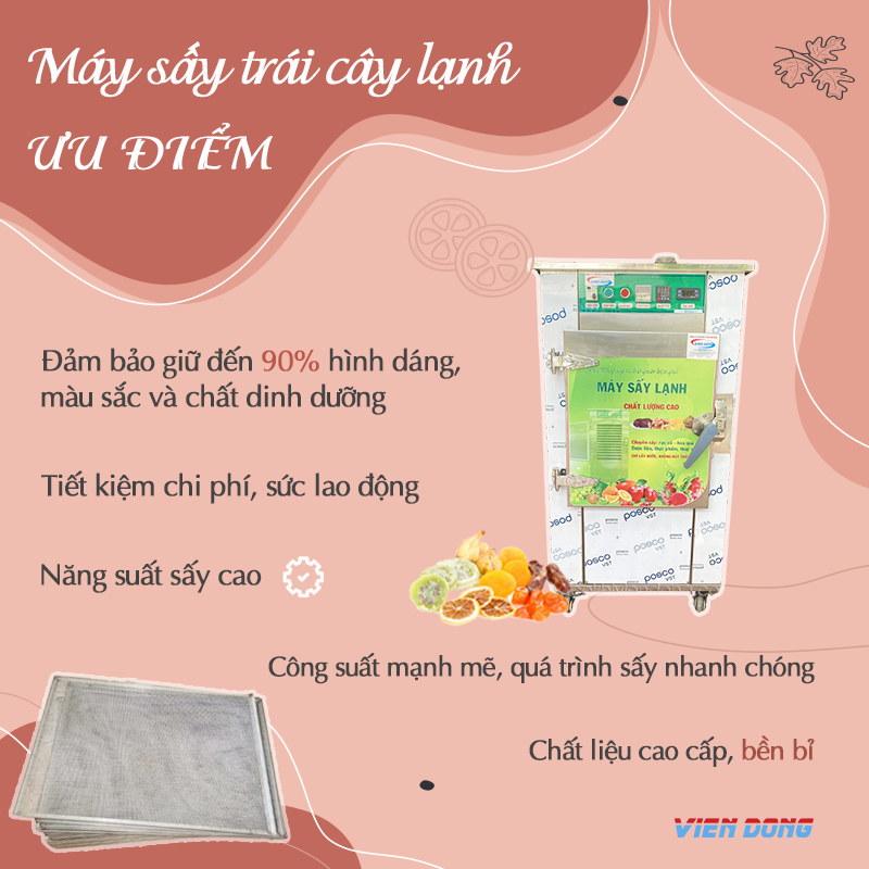 Máy sấy trái cây lạnh Việt Nam sản xuất