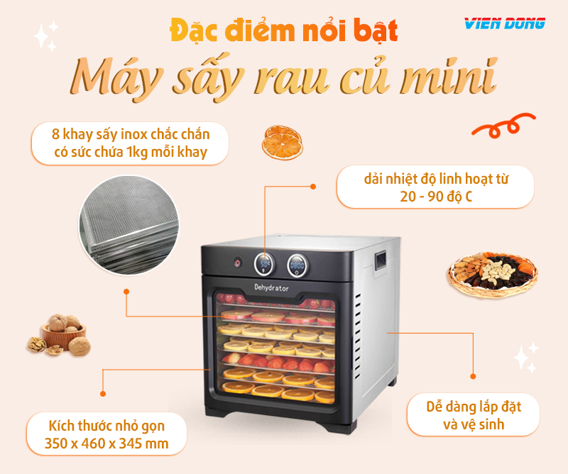 máy sấy rau củ mini