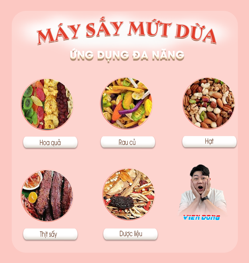 Máy sấy mứt dừa